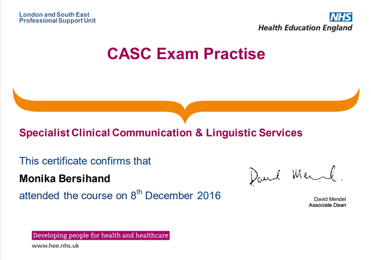 Event Attended - CASC Exam Practice 2016